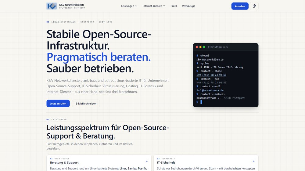K&V Netzwerkdienste — Linux-Systemhaus