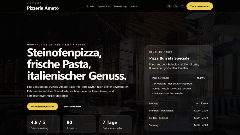Pizzeria Amato — Restaurant-Demo