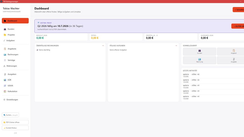 TW Vertragsmanager — Desktop-Software